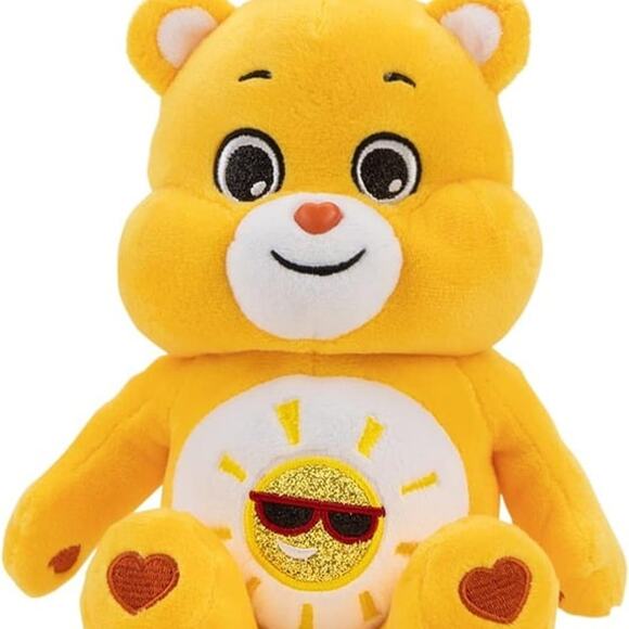 Care Bears 9" Bean Plush (Glitter Belly) - Funshine Bear  Soft Huggable Material - Picture 2 of 6